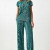 Happiness İstanbul Women's Vibrant Green Pleated Casual Blouse Trousers Set