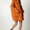 Happiness İstanbul női narancssárga kapucnis oversize puffer kabát