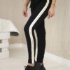 Happy Socks Cotton trousers with a gold stripe black
