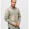 Hardee denim shirt olive grey
