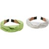 Headband with knot 2-pack light mint/white