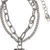 Heart Icon Layering Bracelet - Silver Color