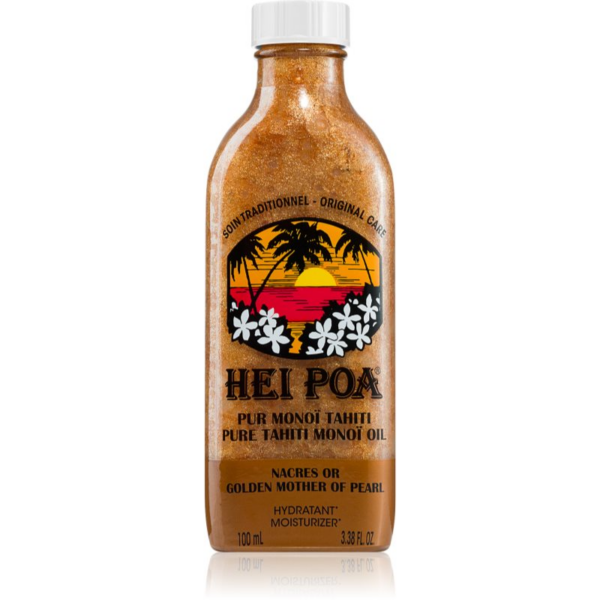 Hei Poa Pure Tahiti Monoï Oil Golden Mother of Pearl multifunkcionális olaj csillámporral 100 ml-Ár