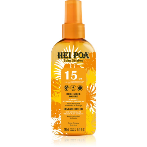 Hei Poa Tahiti Monoi Oil száraz olaj napozáshoz SPF 15 150 ml-Ár