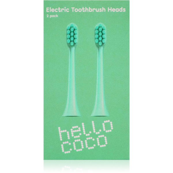 Hello Coco Electric Toothbrush Heads Green csere fejek a fogkeféhez 2 db