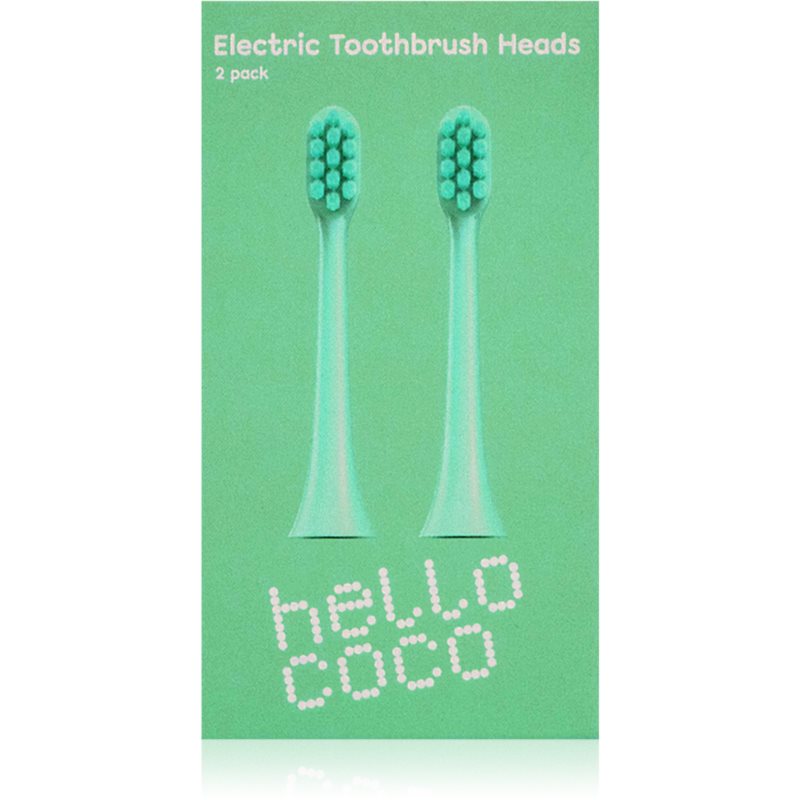 Hello Coco Electric Toothbrush Heads Green csere fejek a fogkeféhez 2 db