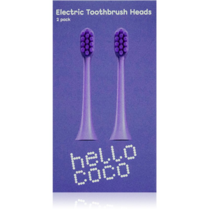Hello Coco Electric Toothbrush Heads Purple csere fejek a fogkeféhez 2 db
