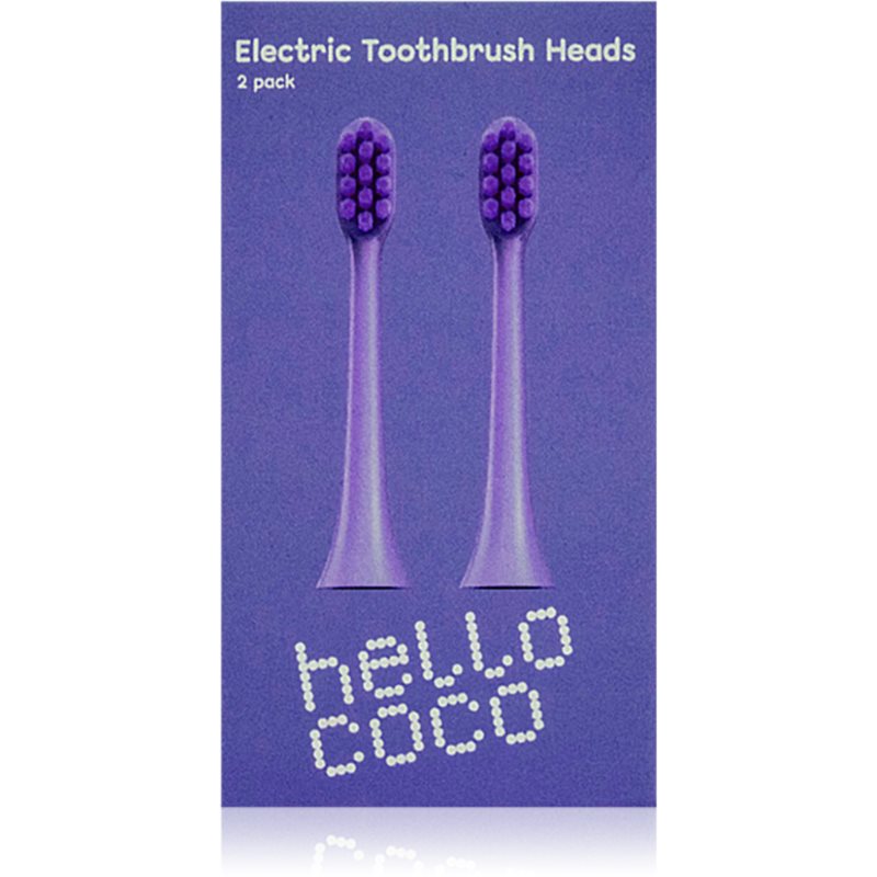 Hello Coco Electric Toothbrush Heads Purple csere fejek a fogkeféhez 2 db
