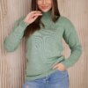 High neckline sweater dark mint