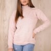 High-neckline sweater dark powder pink