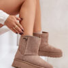 High women's snow boots on the platform Big Star OO274A097 beige