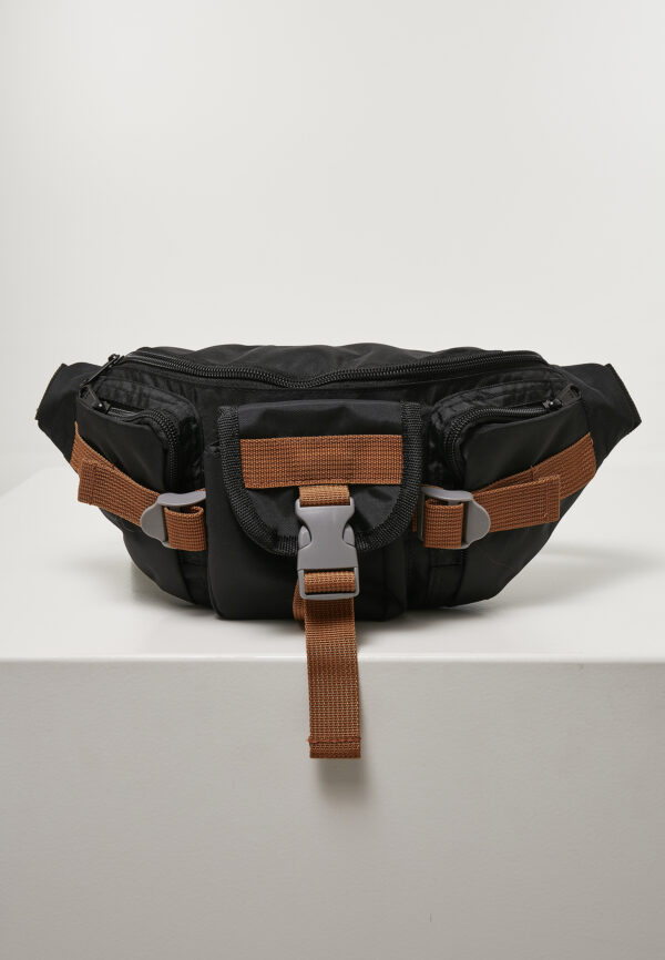 Hiking shoulder bag made of recycled ripstop black
