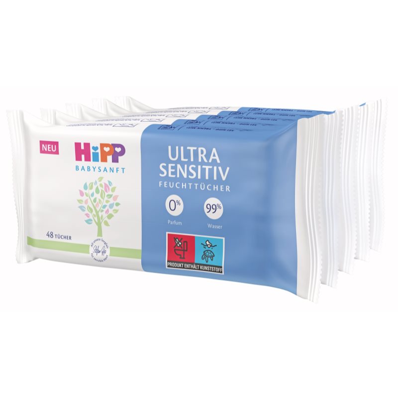 Hipp Babysanft Ultra Sensitive nedves törlőkendők gyermekeknek 5x48 db-Ár