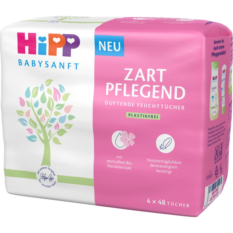 Hipp Babysanft nedves törlőkendők újszülötteknek és kisgyermekeknek 4x48 db-Ár