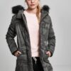 Hölgyek túlfestett Camo Parka sötét camo