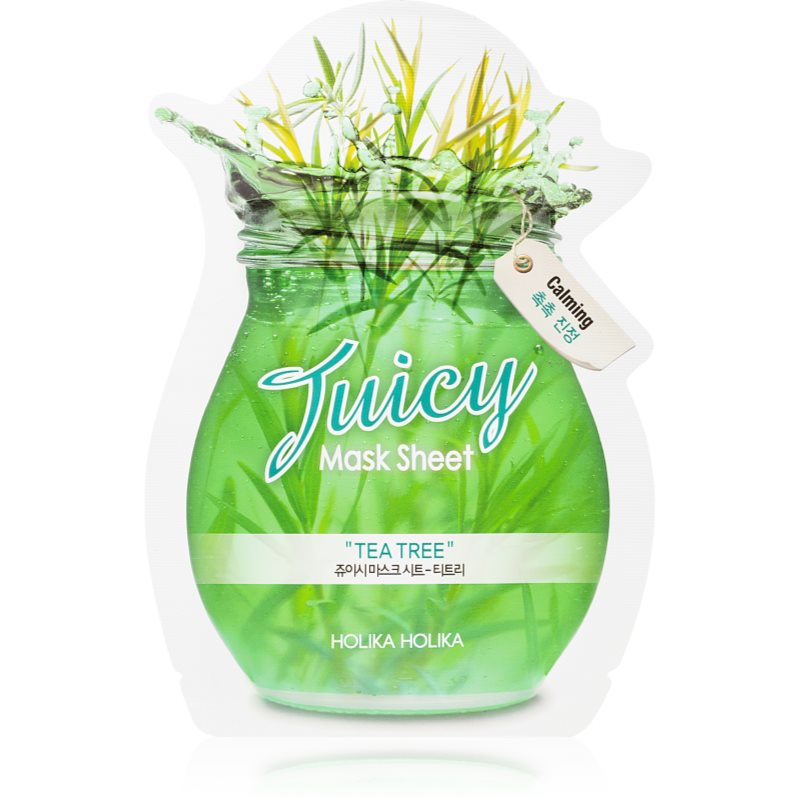 Holika Holika Juicy Mask Sheet Tea Tree arcmaszk a pattanásos bőr hibáira 20 ml-Ár