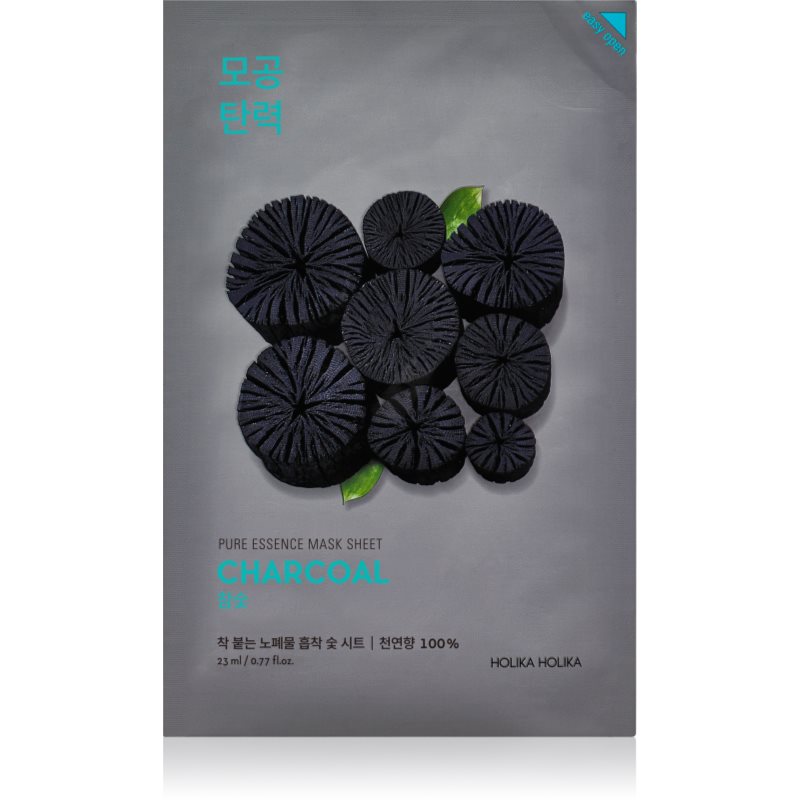 Holika Holika Pure Essence Charcoal aktív szén tartalmú tisztító gézmaszk 23 ml-Eredeti