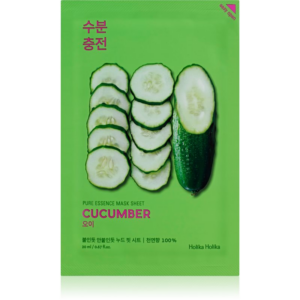 Holika Holika Pure Essence Cucumber arcmaszk nyugtató hatással Érzékeny