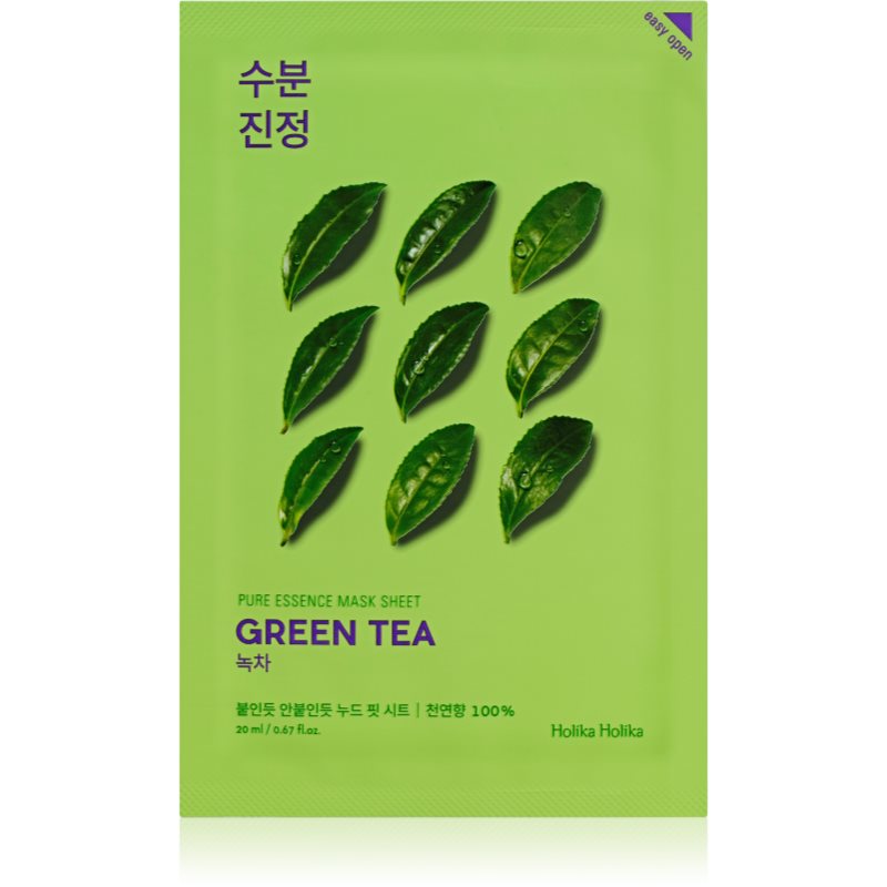 Holika Holika Pure Essence Green Tea ápoló arcmaszk az érzékeny