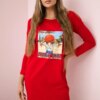 Honey girl red print dress