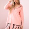 Hooded dress with apricot print