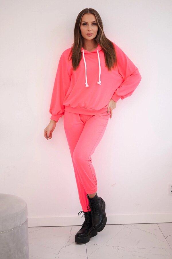 Hoodie in pink neon color