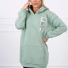 Hoodie with dark mint patches