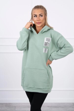 Hoodie with dark mint patches