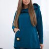 Hoodie with long back and hood marine