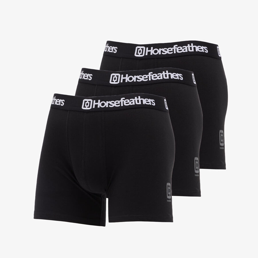 Horsefeathers Dynasty 3Pack Boxer Shorts Black S-alacsony-ár