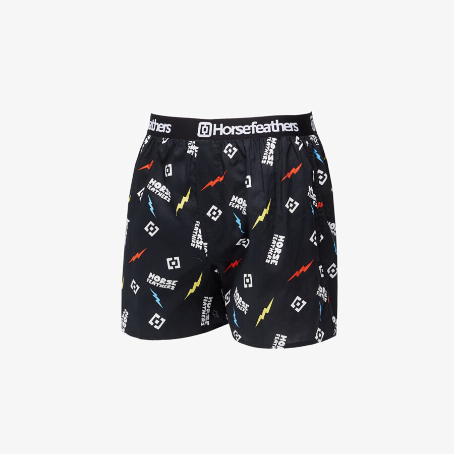 Horsefeathers Frazier Boxer Shorts Black/ Ignite Print M-alacsony-ár