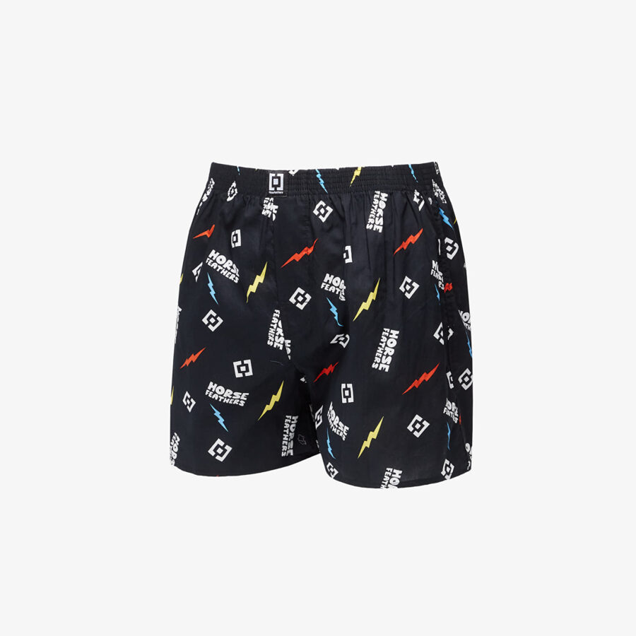 Horsefeathers Manny Boxer Shorts Black/ Ignite Print S-alacsony-ár