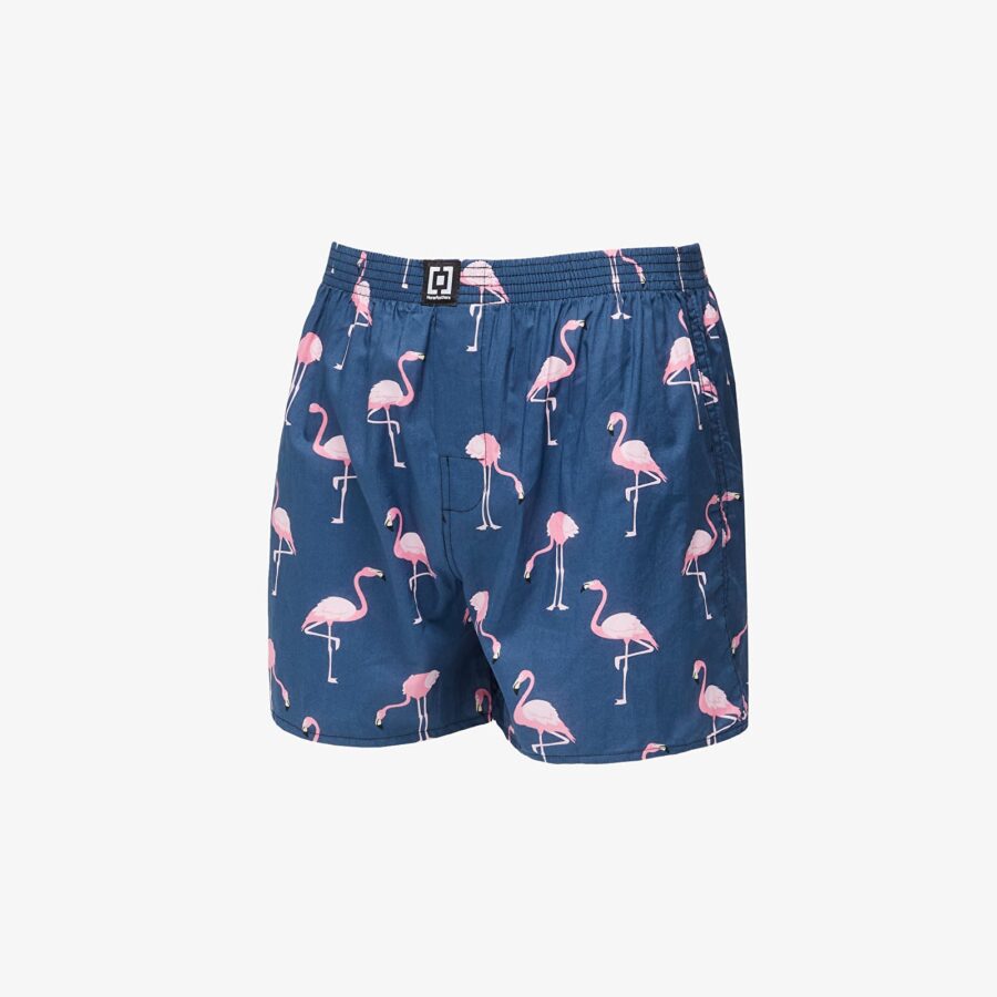 Horsefeathers Manny Boxer Shorts Blue/ Flamingos Print M-alacsony-ár