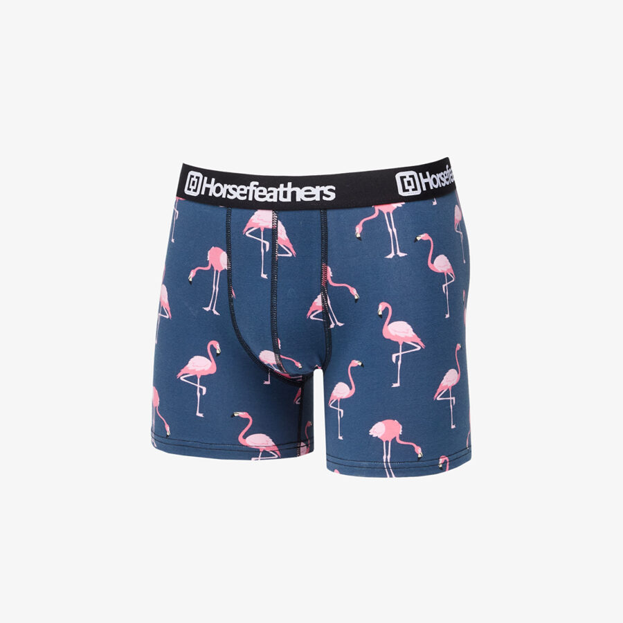 Horsefeathers Sidney Boxer Shorts Blue/ Flamingos Print S-alacsony-ár