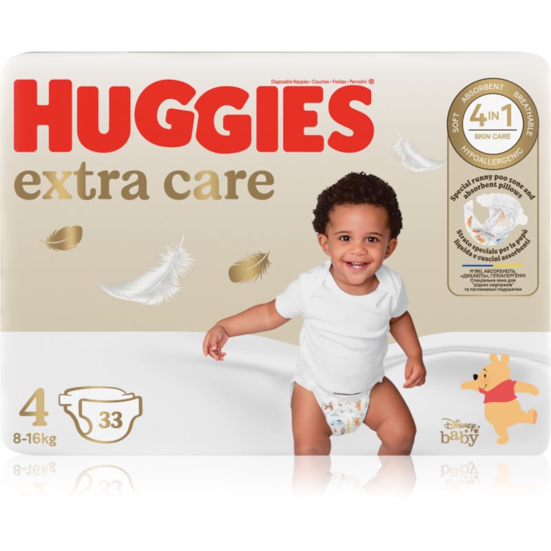 Huggies Extra Care Size 4 eldobható pelenkák 8-16 kg 33 db-Ár