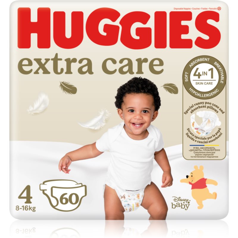 Huggies Extra Care Size 4 eldobható pelenkák 8-16 kg 60 db-Ár