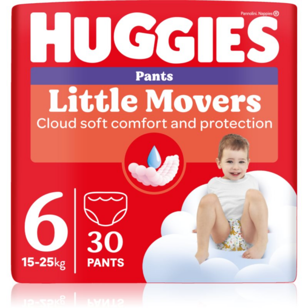 Huggies Little Movers Pants eldobható nadrágpelenkák 15-25 kg 30 db