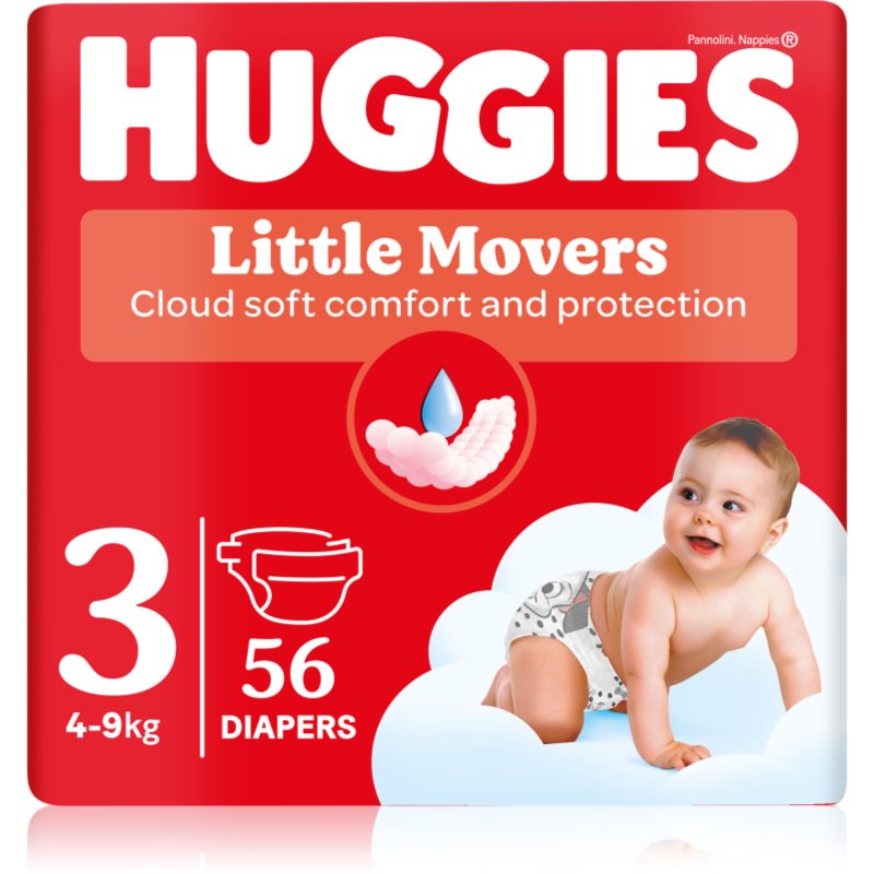 Huggies Little Movers Ultra Comfort eldobható pelenkák Jumbo 4 - 9 kg 56 kg