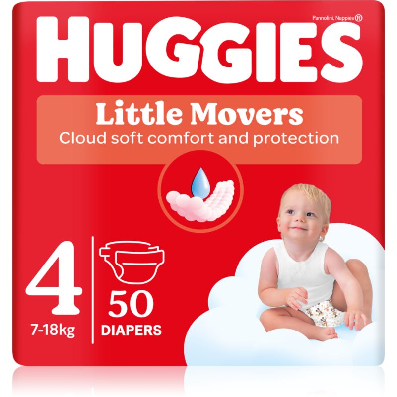 Huggies Little Movers Ultra Comfort eldobható pelenkák Jumbo 7-18 kg 50 g