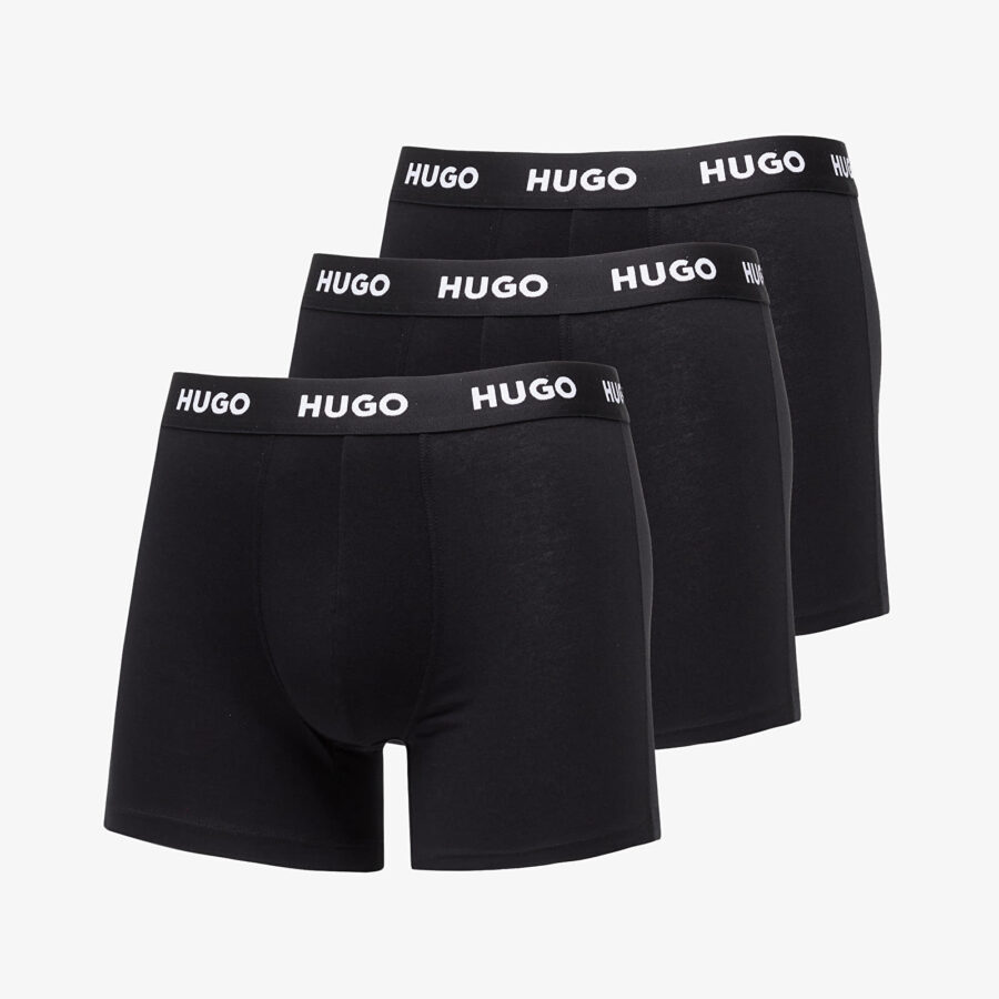 Hugo Boss Logo-Waistband Boxer Briefs 3-Pack Black S-alacsony-ár