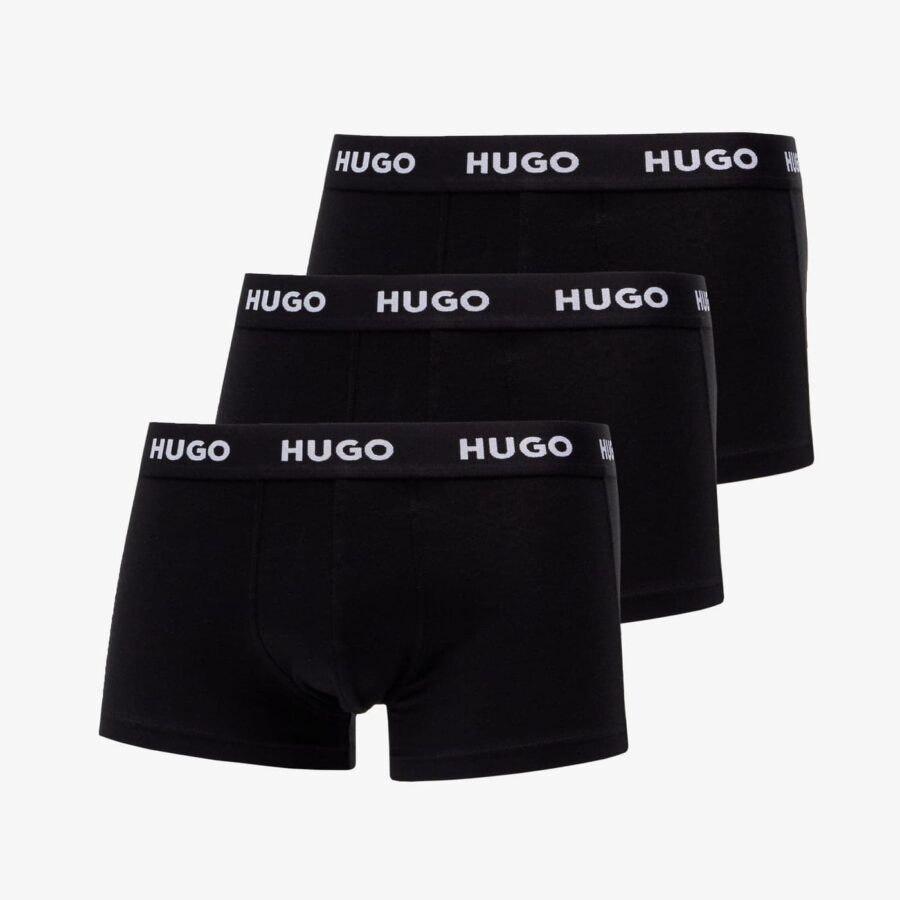 Hugo Boss Logo-Waistband Trunks 3-Pack Black S-alacsony-ár