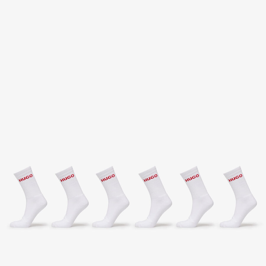 Hugo Boss Rib Logo Sock 6-Pack White 43-46-alacsony-ár
