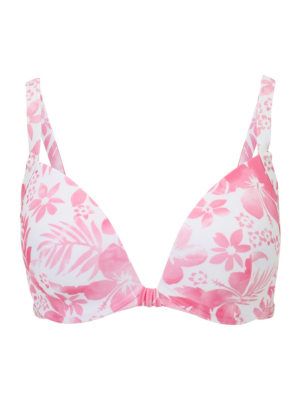 Hunkemöller Bikini felső 'Tropical'  rózsaszín / fehér-Hungary
