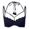Hunkemöller Bikini felső  tengerészkék / fehér-hu