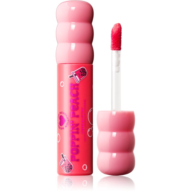 I Heart Revolution Bubble Tea Milky Blush & Lip multifunkcionális smink ajkakra és arcra árnyalat Poppin' Peach 1.8 ml