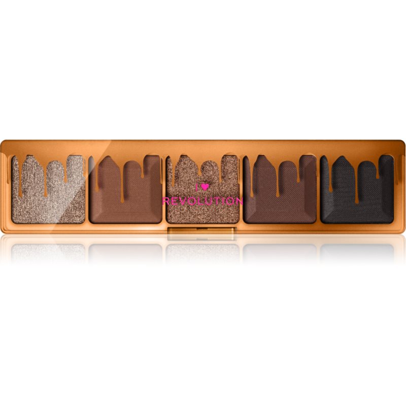 I Heart Revolution Mini Chocolate Palette szemhéjfesték paletta árnyalat Dark Chocolate Cake 5