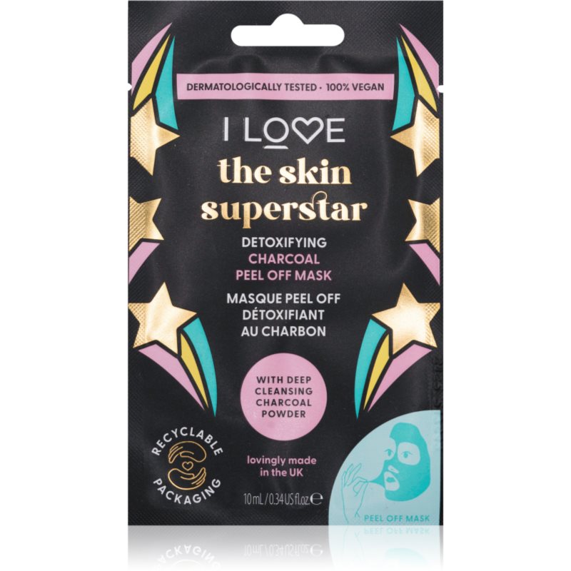 I Love Skin Superstar tisztító és detoxikáló maszk aktív szénnel 10 ml-ár