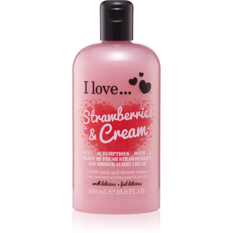 I Love Strawberries & Cream tusoló és fürdő krém 500 ml-Eredeti