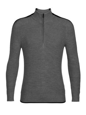 ICEBREAKER Póló 'M Lodge LS Half Zip Sweater'  szürke-Hungary