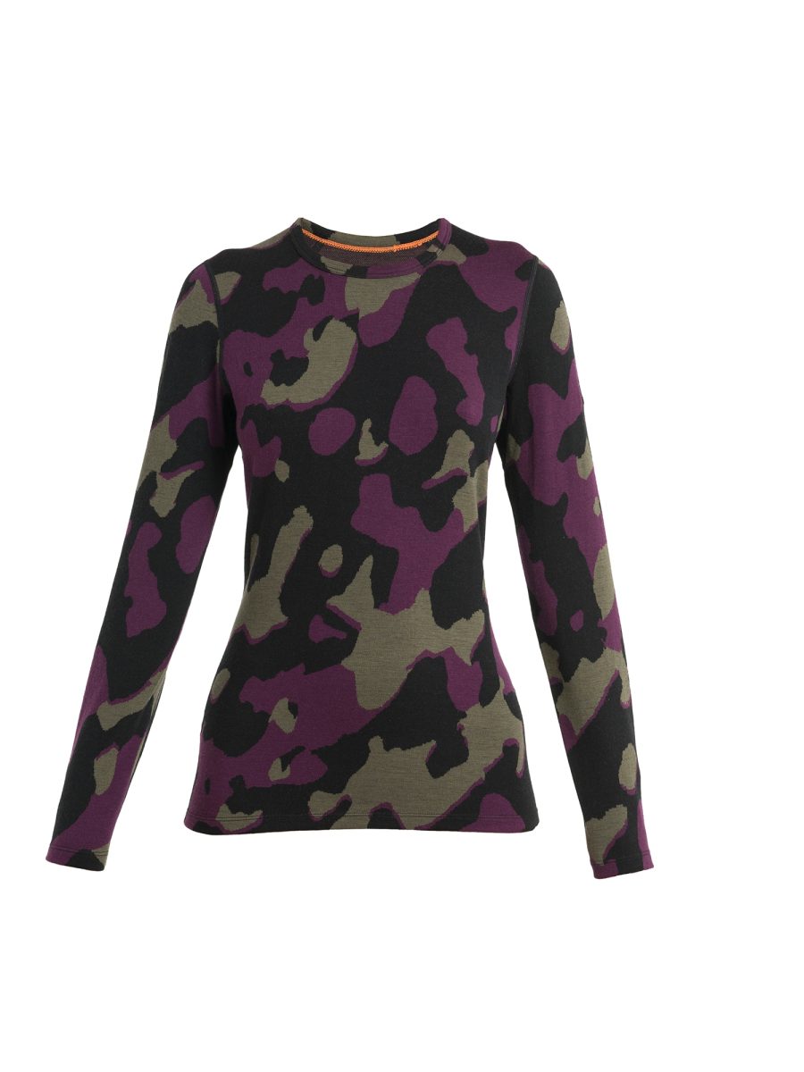 ICEBREAKER Póló 'Mer 260 Vertex'  khaki / lila / fekete-Ár